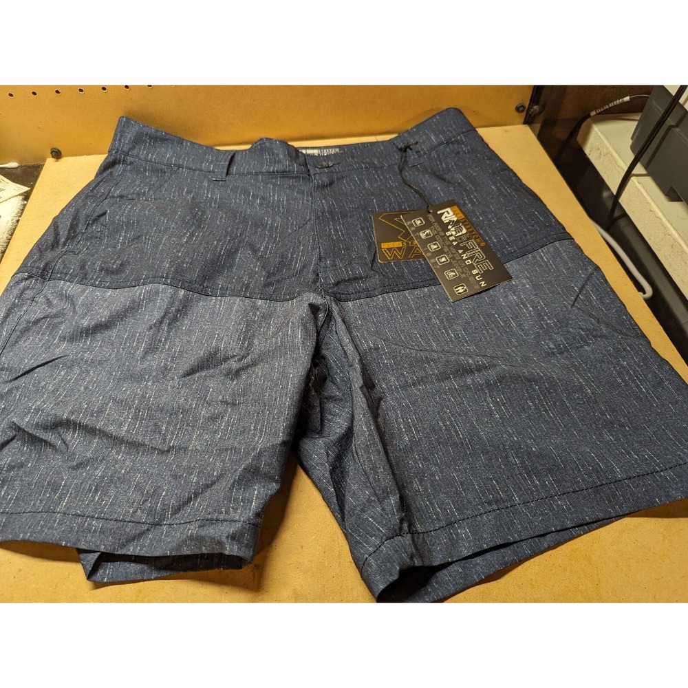 Ring Of Fire Shorts Adult 38 Blue Board Swim Trunks Flex Stretch Casual Mens New